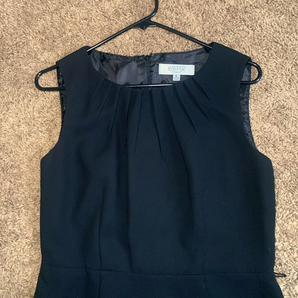 KASPER BLACK SLEEVELESS DRESS - Picture 4 of 9